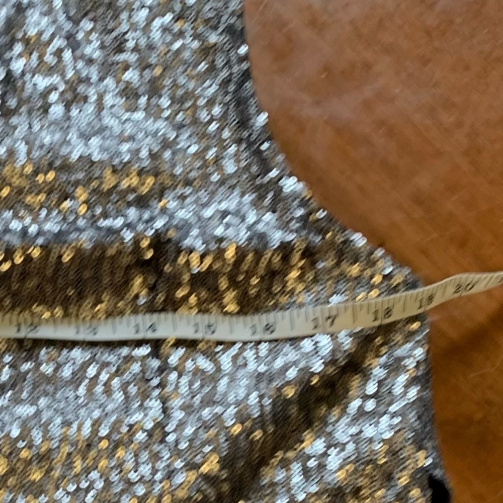 Pamella Roland Silver Sequin One‑Shoulder Dress – Size 12 - Picture 10 of 16